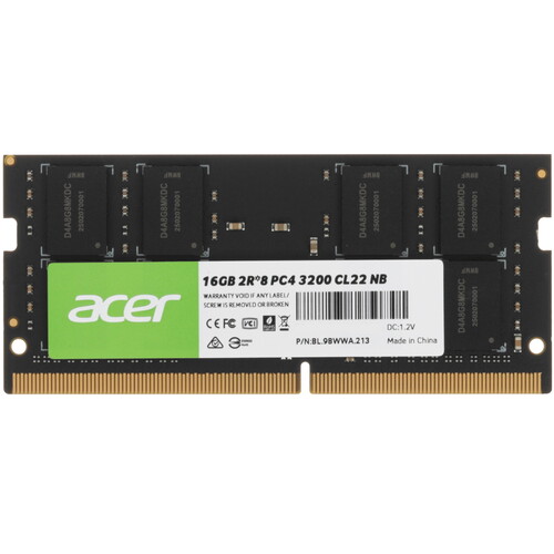 Купить Оперативная память SODIMM Acer SD100 [BL.9BWWA.213] 16 ГБ  5642455. Характеристики, отзывы и цены в Донецке