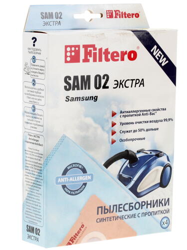Купить Мешок-пылесборник Filtero SAM 02 Экстра голубой  6678395. Характеристики, отзывы и цены в Донецке