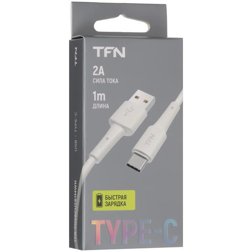 Купить Кабель круглый TFN USB Type-C - USB 2.0 Type-A белый 1 м  5465805. Характеристики, отзывы и цены в Донецке