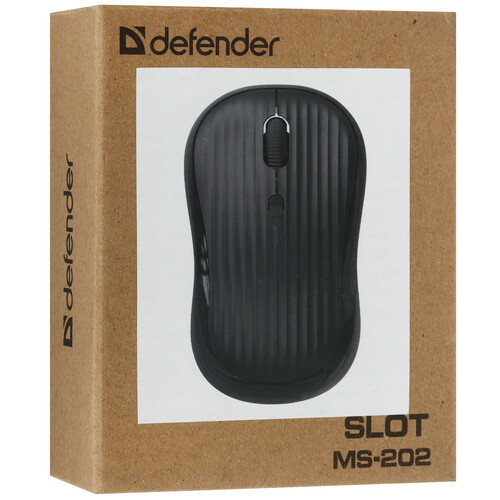 Купить Мышь беспроводная Defender Slot MS-202 [52202] черный  9295302. Характеристики, отзывы и цены в Донецке