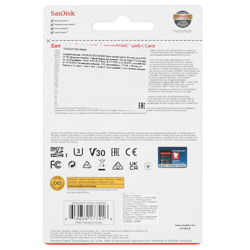Купить Карта памяти SanDisk Extreme microSDHC 32 ГБ [SDSQXAF-032G-GN6MN]  5456342. Характеристики, отзывы и цены в Донецке