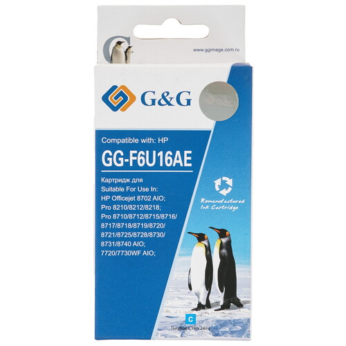 Купить Картридж G&G GG-F6U16AE голубой  9020534. Характеристики, отзывы и цены в Донецке