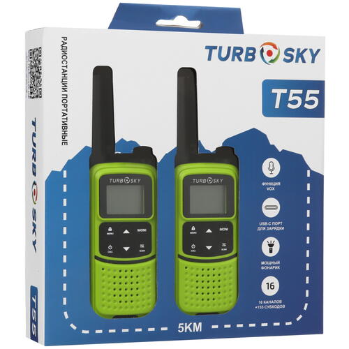 Купить Радиостанция TurboSky T55 зеленый  9066159. Характеристики, отзывы и цены в Донецке