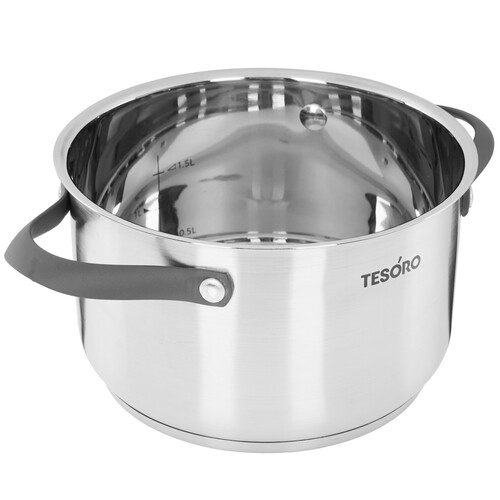 Купить Кастрюля Tesoro Tivoli КС823 2.3 л 18 см серебристый  9165216. Характеристики, отзывы и цены в Донецке