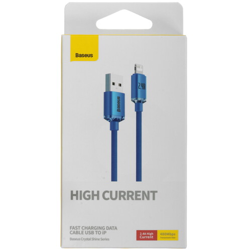 Купить Кабель круглый Baseus Lightning 8-pin - USB 2.0 Type-A синий 1.2 м  9167051. Характеристики, отзывы и цены в Донецке