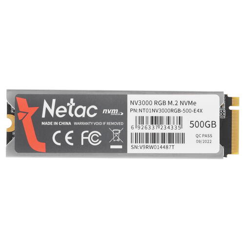 Купить 500 ГБ M.2 NVMe накопитель Netac NV3000 RGB [NT01NV3000RGB-500-E4X]  9939464. Характеристики, отзывы и цены в Донецке