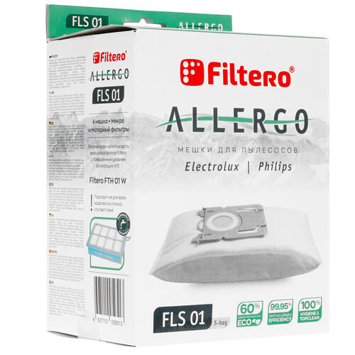 Купить Комплект пылесборник и фильтр Filtero Allergo FLS 01 белый  5032904. Характеристики, отзывы и цены в Донецке