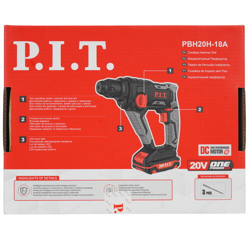 Купить Перфоратор P.I.T. PBH20H-18A SOLO OnePower 20V , Без ЗУ, Без АКБ  9906892. Характеристики, отзывы и цены в Донецке