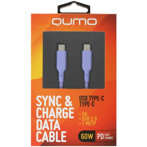 Купить Кабель круглый QUMO USB Type-C - USB Type-C фиолетовый 1 м  4850184. Характеристики, отзывы и цены в Донецке