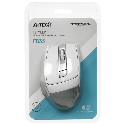 Купить Мышь беспроводная A4Tech Fstyler FB35  белый  9279692. Характеристики, отзывы и цены в Донецке