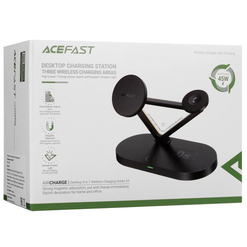 Купить Беспроводное зарядное устройство ACEFAST E9 черный  5415292. Характеристики, отзывы и цены в Донецке