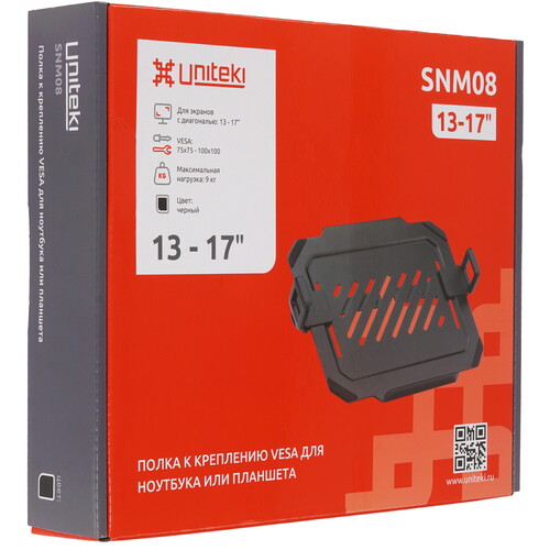 Купить Полка-крепление для ноутбука UNITEKI SNM08 черный  9298797. Характеристики, отзывы и цены в Донецке