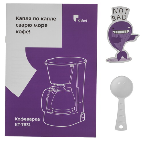 Купить Кофеварка капельная Kitfort КТ-7631 белый  9238737. Характеристики, отзывы и цены в Донецке