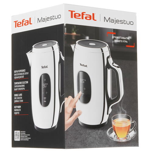 Купить Электрочайник Tefal Majestuo KI883D10 серебристый  9071492. Характеристики, отзывы и цены в Донецке