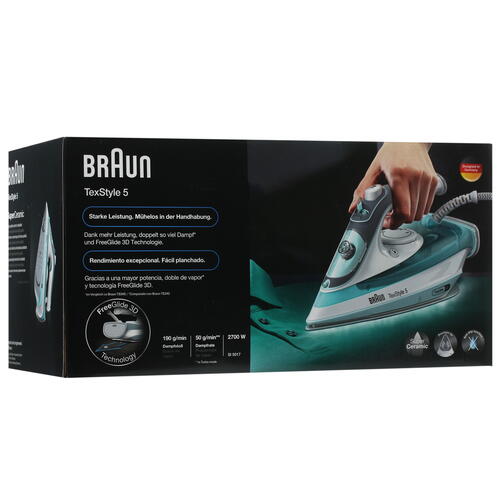 Купить Утюг BRAUN SI5017GR бирюзовый  4725444. Характеристики, отзывы и цены в Донецке