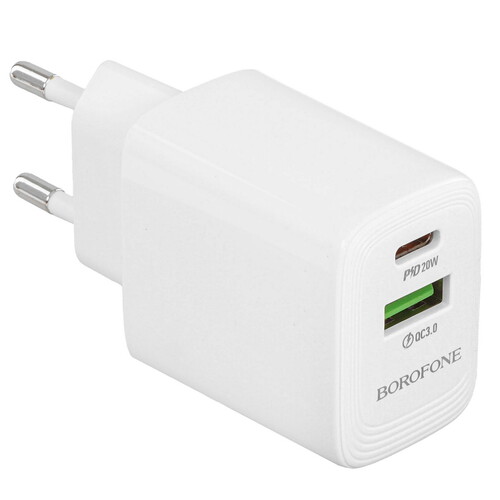 Купить Сетевое зарядное устройство Borofone BN27 Fuente белый  5639675. Характеристики, отзывы и цены в Донецке