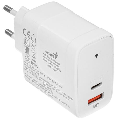 Купить Сетевое зарядное устройство Genius PD-65AC белый  5454729. Характеристики, отзывы и цены в Донецке