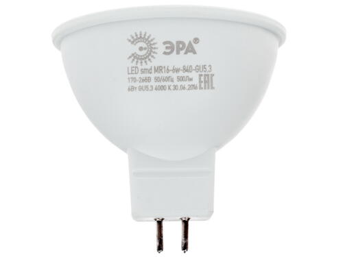 Купить Лампа светодиодная ЭРА LED smd MR16-6w-840-GU5.3  1095394. Характеристики, отзывы и цены в Донецке