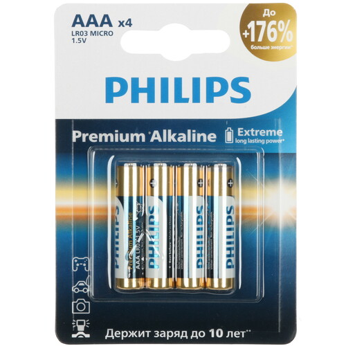 Купить Батарейка Philips Premium AAA (LR03/FR03)  5446834. Характеристики, отзывы и цены в Донецке
