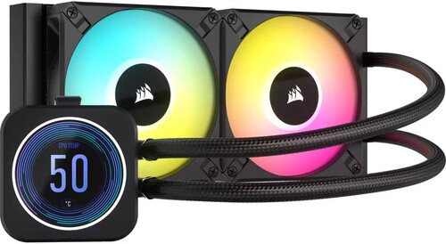 Купить Система охлаждения Corsair iCUE H100i ELITE LCD XT черная  5625938. Характеристики, отзывы и цены в Донецке