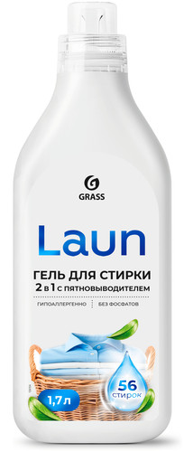 Купить Гель для стирки GRASS Laun для белых тканей, для цветных тканей, 1.7 л  9388557. Характеристики, отзывы и цены в Донецке