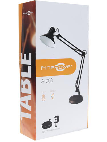 Купить Настольный светильник FinePower A-003 черный  1107119. Характеристики, отзывы и цены в Донецке
