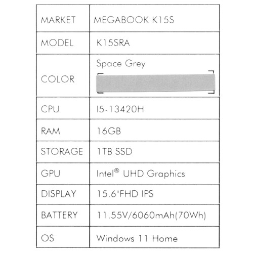 Купить 15.6" Ноутбук Tecno Megabook K15SRA серый  5619841. Характеристики, отзывы и цены в Донецке