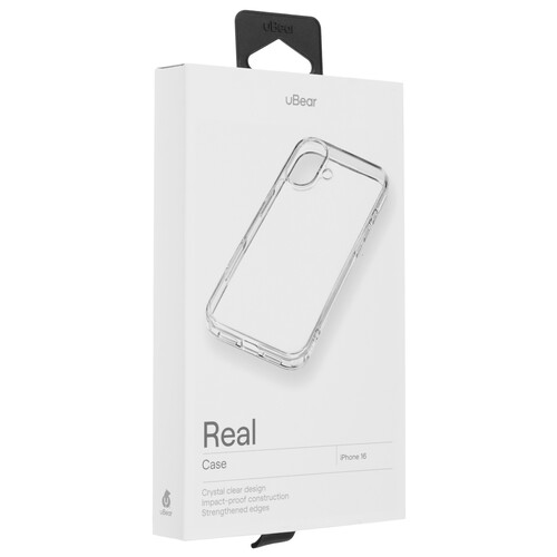 Купить Накладка  uBear Real Case для Apple iPhone 16 прозрачный  5474342. Характеристики, отзывы и цены в Донецке
