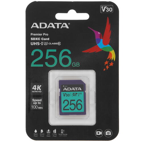 Купить Карта памяти ADATA Premier Pro SDXC 256 ГБ [ASDX256GUI3V30S-R]  5446191. Характеристики, отзывы и цены в Донецке