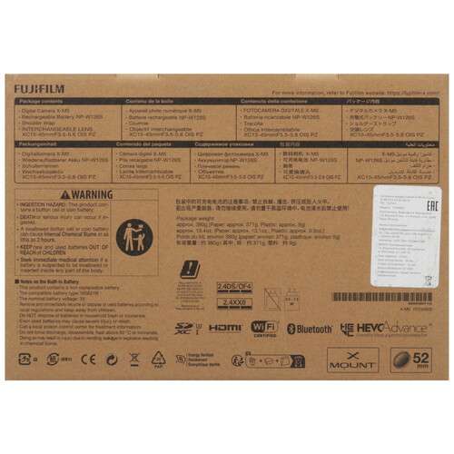 Купить Беззеркальный фотоаппарат Fujifilm X-M5 Kit XC 15-45mm OIS PZ черный  5624462. Характеристики, отзывы и цены в Донецке
