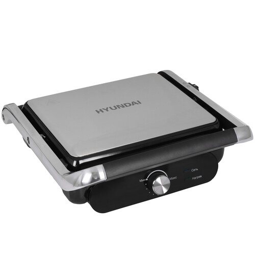 Купить Гриль Hyundai HYG-3041 серебристый  9228697. Характеристики, отзывы и цены в Донецке