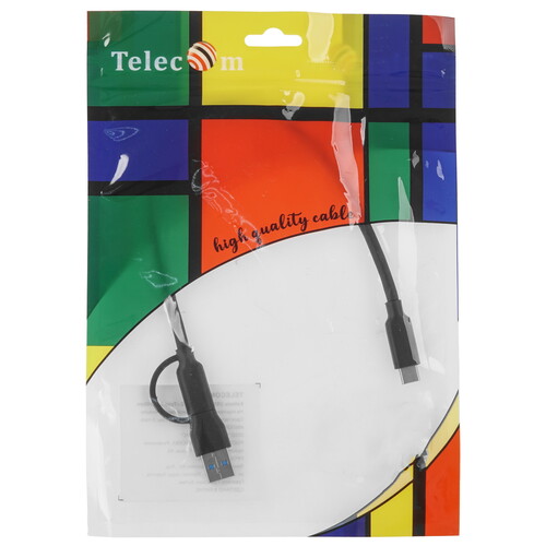 Купить Кабель круглый Telecom USB Type-C - USB 2.0 Type-A, USB Type-C черный 0.3 м  5471458. Характеристики, отзывы и цены в Донецке