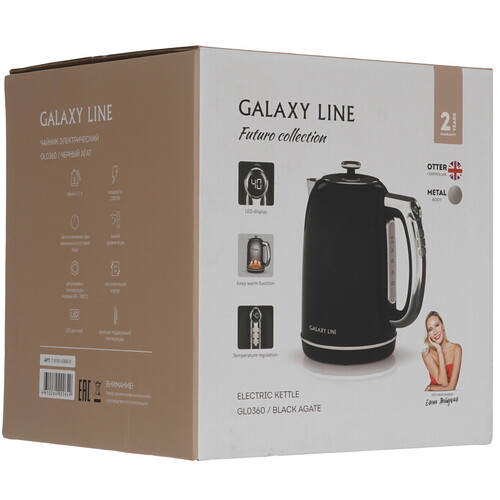 Купить Электрочайник Galaxy Line GL 0360 черный  9208334. Характеристики, отзывы и цены в Донецке