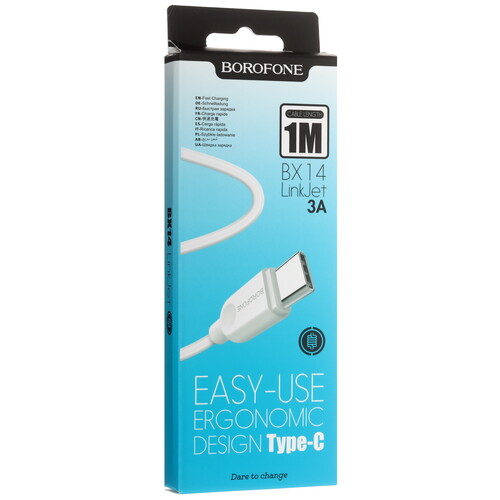 Купить Кабель круглый Borofone USB Type-C - USB 2.0 Type-A белый 1 м  5474963. Характеристики, отзывы и цены в Донецке