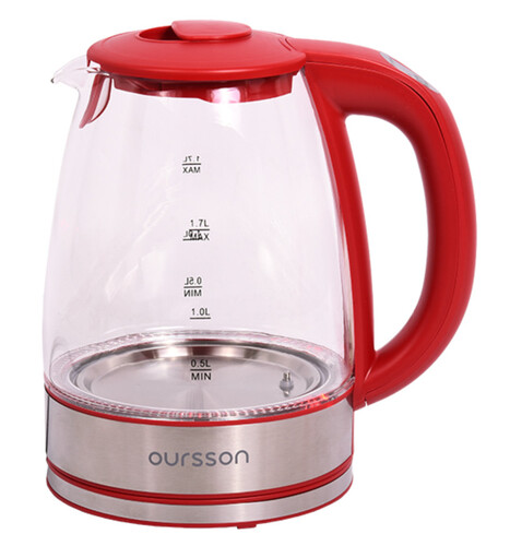 Купить Электрочайник Oursson KE1744GD/RD красный  9081579. Характеристики, отзывы и цены в Донецке