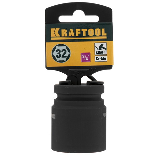 Купить Торцовая головка KRAFTOOL INDUSTRIE QUALITAT ударная (3/4), FLANK, Cr-Mo, фосфатированная, 32 мм  9012641. Характеристики, отзывы и цены в Донецке