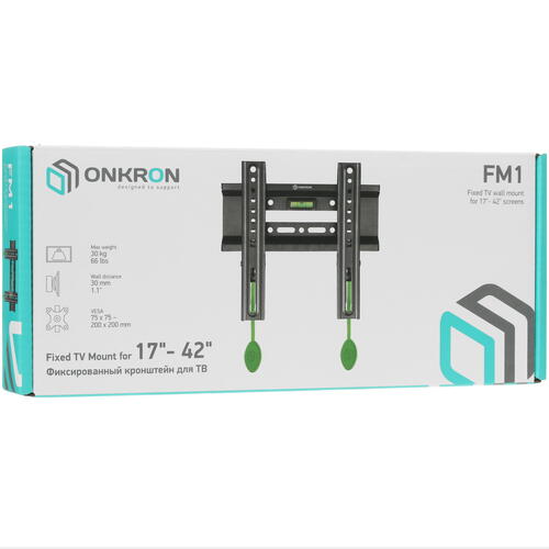 Купить Кронштейн для ТВ ONKRON FM1 черный  4830320. Характеристики, отзывы и цены в Донецке