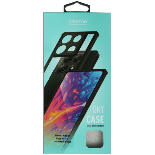 Купить Накладка  BoraSCO Sky Case для Xiaomi Redmi Note 14 зеленый/прозрачный  5615209. Характеристики, отзывы и цены в Донецке