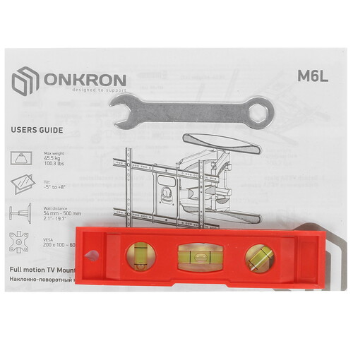 Купить Кронштейн для ТВ ONKRON M6L черный  4829885. Характеристики, отзывы и цены в Донецке