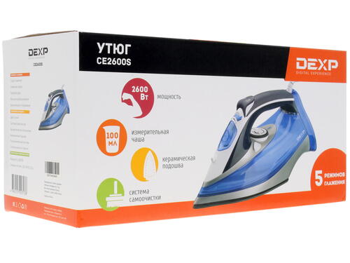 Купить Утюг DEXP CE2600S синий  1174982. Характеристики, отзывы и цены в Донецке