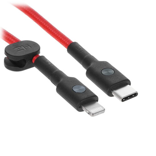 Купить Кабель круглый ZMI Lightning 8-pin MFI - USB Type-C красный 1 м  5099597. Характеристики, отзывы и цены в Донецке