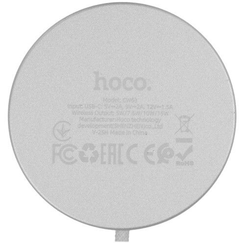 Купить Беспроводное зарядное устройство Hoco CW63 белый  5639577. Характеристики, отзывы и цены в Донецке