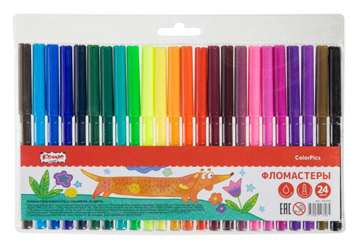 Купить Фломастеры №1 School ColorPics набор 24 цв.,вентилир.,смыв., блист. упак  9139216. Характеристики, отзывы и цены в Донецке