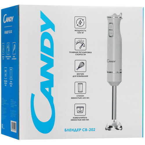Купить Блендер погружной Candy CB-202 белый  9116562. Характеристики, отзывы и цены в Донецке