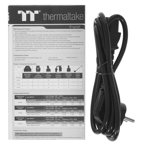 Купить Блок питания Thermaltake Toughpower GF1 650W  4874836. Характеристики, отзывы и цены в Донецке