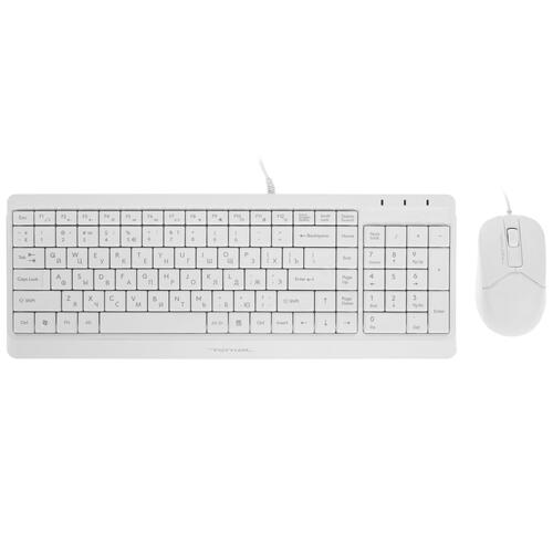 Купить Клавиатура+мышь  проводная  A4Tech Fstyler F1512 белый  4827020. Характеристики, отзывы и цены в Донецке