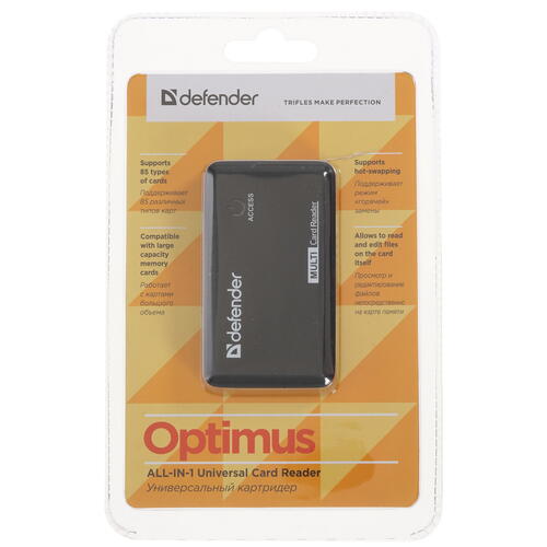 Купить Кард-ридер Defender Optimus  8145908. Характеристики, отзывы и цены в Донецке