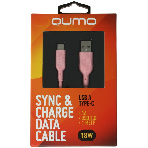 Купить Кабель круглый QUMO USB Type-C - USB 2.0 Type-A розовый 1 м  4850190. Характеристики, отзывы и цены в Донецке