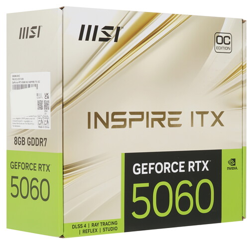 Купить Видеокарта MSI GeForce RTX 5060 INSPIRE ITX OC  5630455. Характеристики, отзывы и цены в Донецке