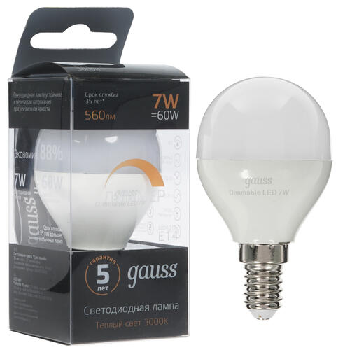 Купить Лампа светодиодная Gauss LED E14/7w Dimmable  1340044. Характеристики, отзывы и цены в Донецке